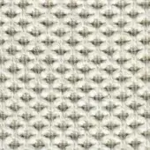 Beige woven fabric displaying a repeating geometric diamond and floral pattern, dense matte texture, seamless design for upholstery.